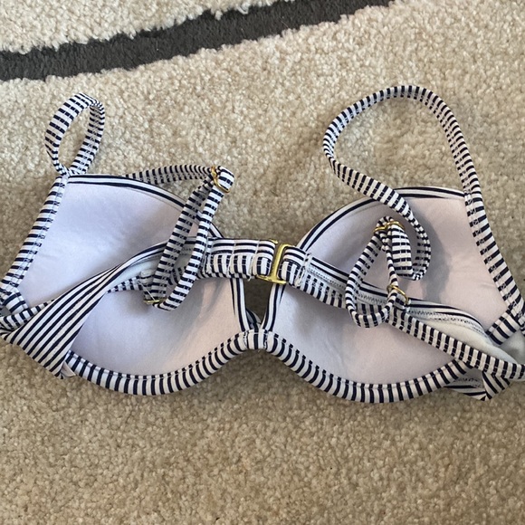Navy Stripe Bikini Top - Picture 2 of 3